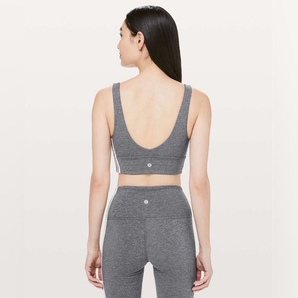 NWOT Lululemon Take A Hint Bra and Legging SET in Heathered Grey Size 6 - Picture 4 of 14
